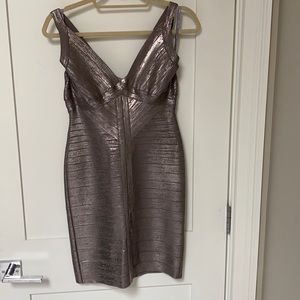 Herve Leger  Silver Bandage Dress
